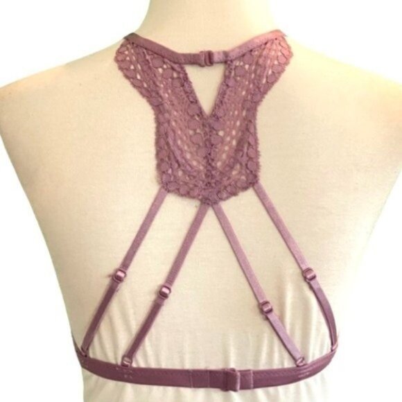 Victoria's Secret Mauve Purple Lace Split Front Bralette Size XS - Picture 3 of 5